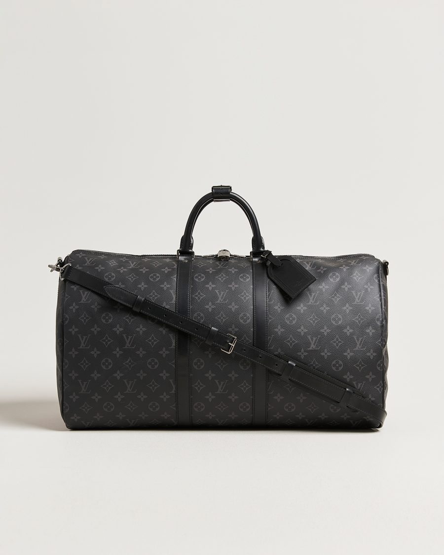 Homme | Louis Vuitton Pre-Owned Keepall Bandouliére 55 Monogram Eclipse | Louis Vuitton Pre-Owned | Keepall Bandouliére 55 Monogram Eclipse