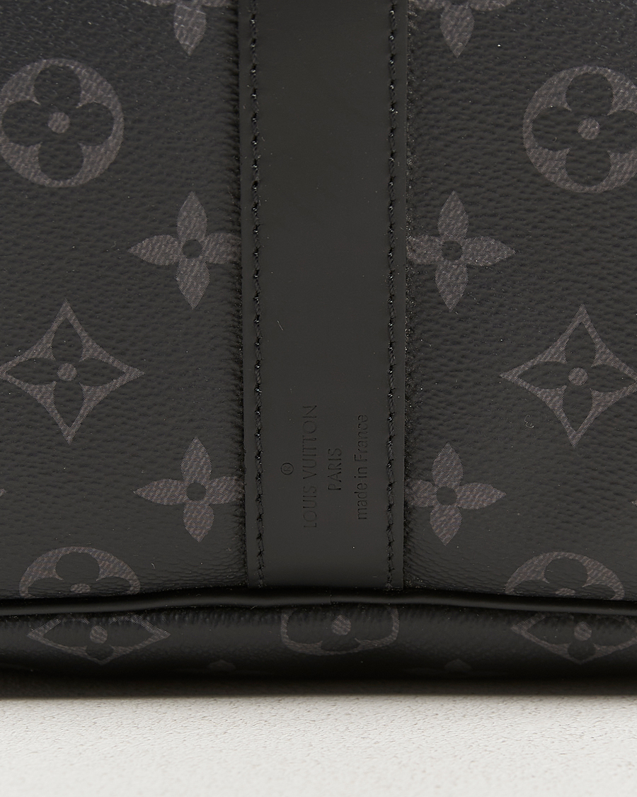 Homme | Louis Vuitton Pre-Owned Keepall Bandouliére 55 Monogram Eclipse | Louis Vuitton Pre-Owned | Keepall Bandouliére 55 Monogram Eclipse