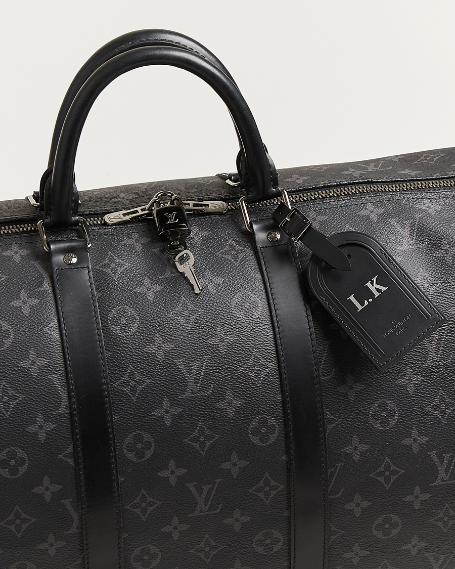 Homme | Louis Vuitton Pre-Owned Keepall Bandouliére 55 Monogram Eclipse | Louis Vuitton Pre-Owned | Keepall Bandouliére 55 Monogram Eclipse