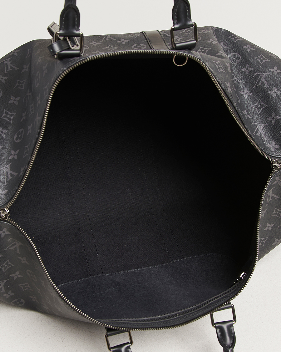 Homme | Louis Vuitton Pre-Owned Keepall Bandouliére 55 Monogram Eclipse | Louis Vuitton Pre-Owned | Keepall Bandouliére 55 Monogram Eclipse
