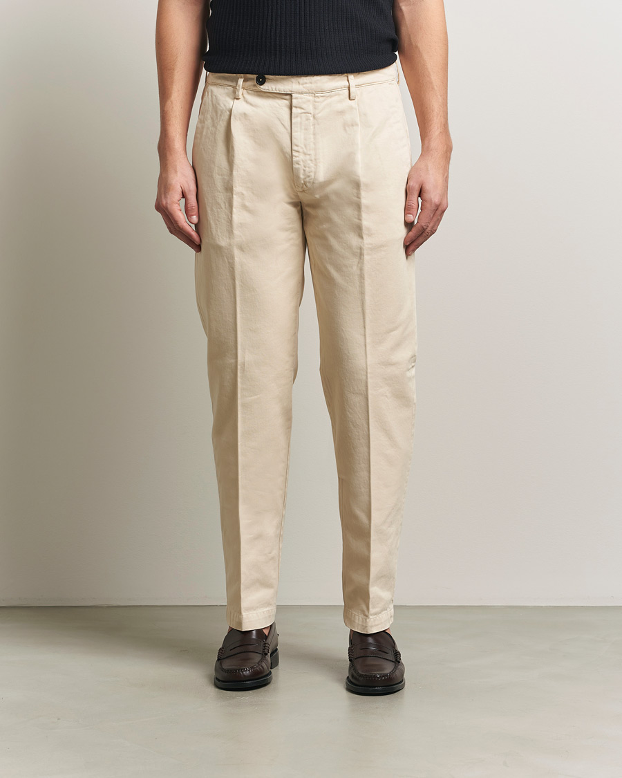 Homme | Pantalons | Massimo Alba | Ionio Cotton Trousers Light Beige