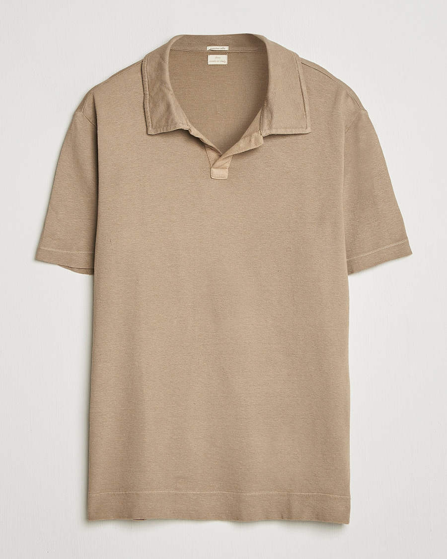Homme | Polos | Massimo Alba | Aruba Cotton/Linen Polo Camel