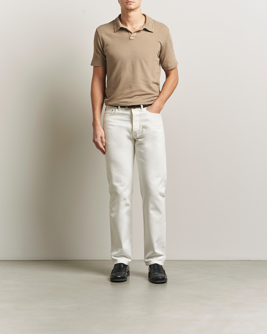 Homme | Polos | Massimo Alba | Aruba Cotton/Linen Polo Camel