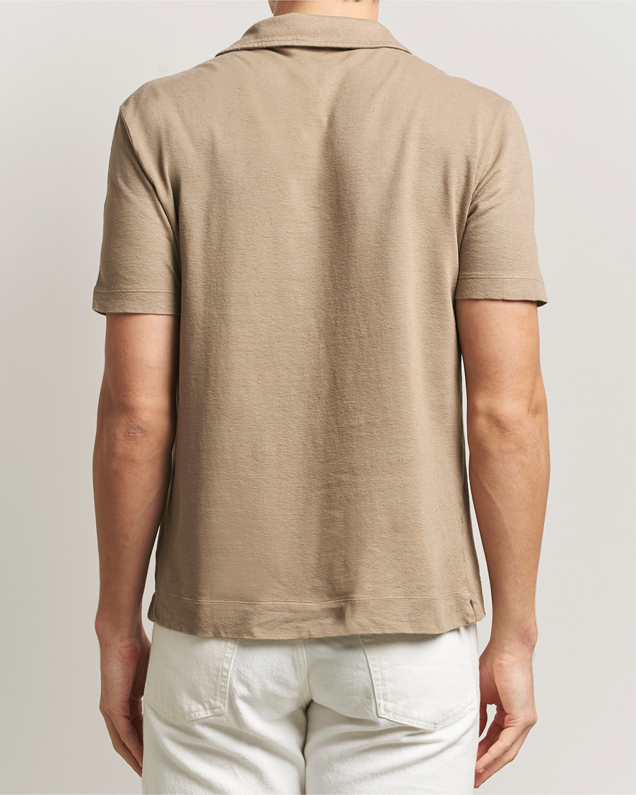 Homme | Polos | Massimo Alba | Aruba Cotton/Linen Polo Camel