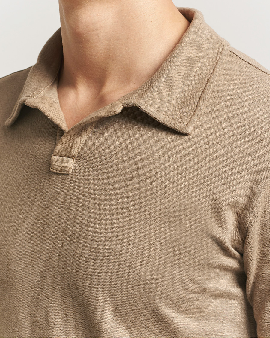 Homme | Polos | Massimo Alba | Aruba Cotton/Linen Polo Camel