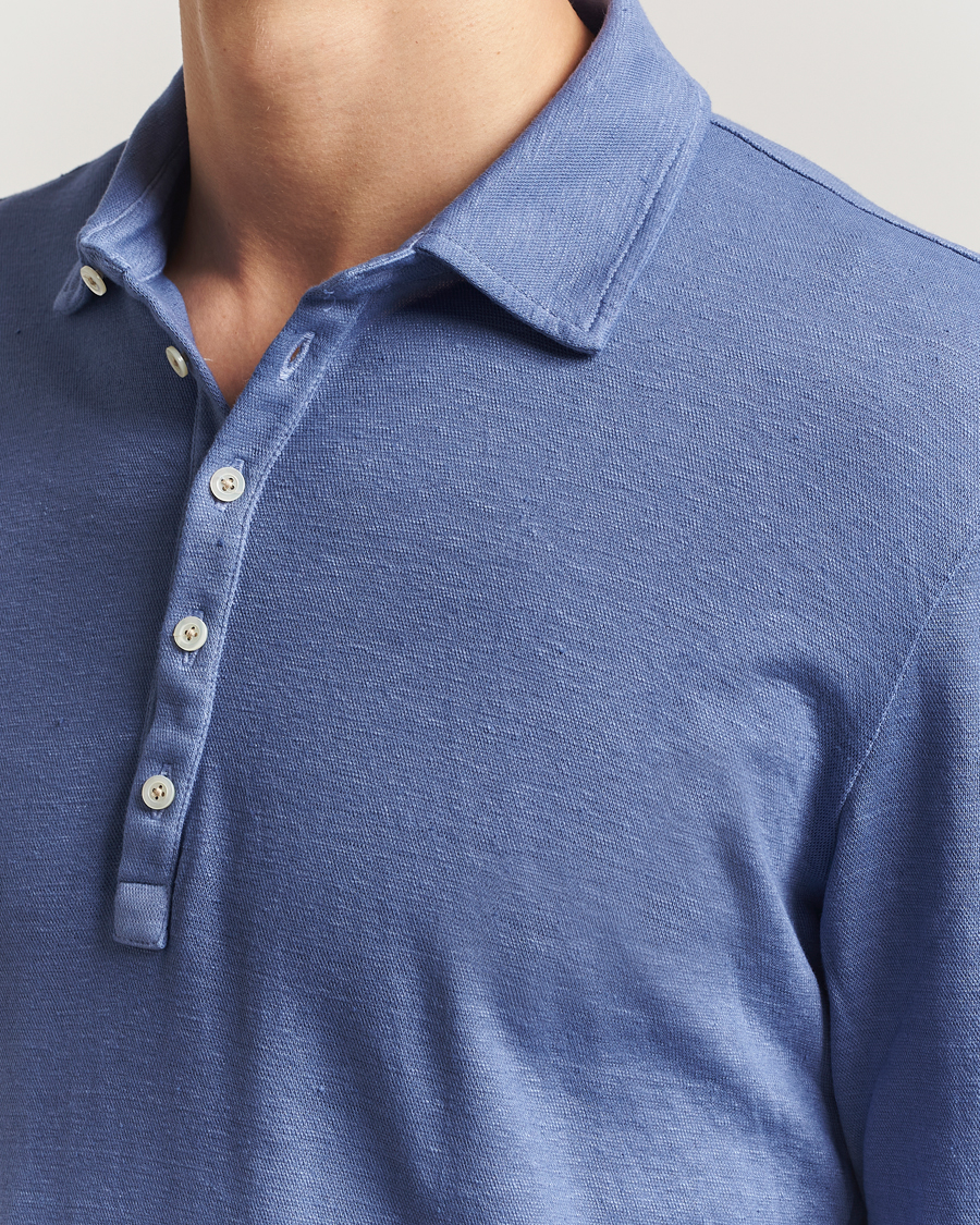 Homme | Polos | Massimo Alba | Raya Cotton/Linen Long Sleeve Polo Tulip