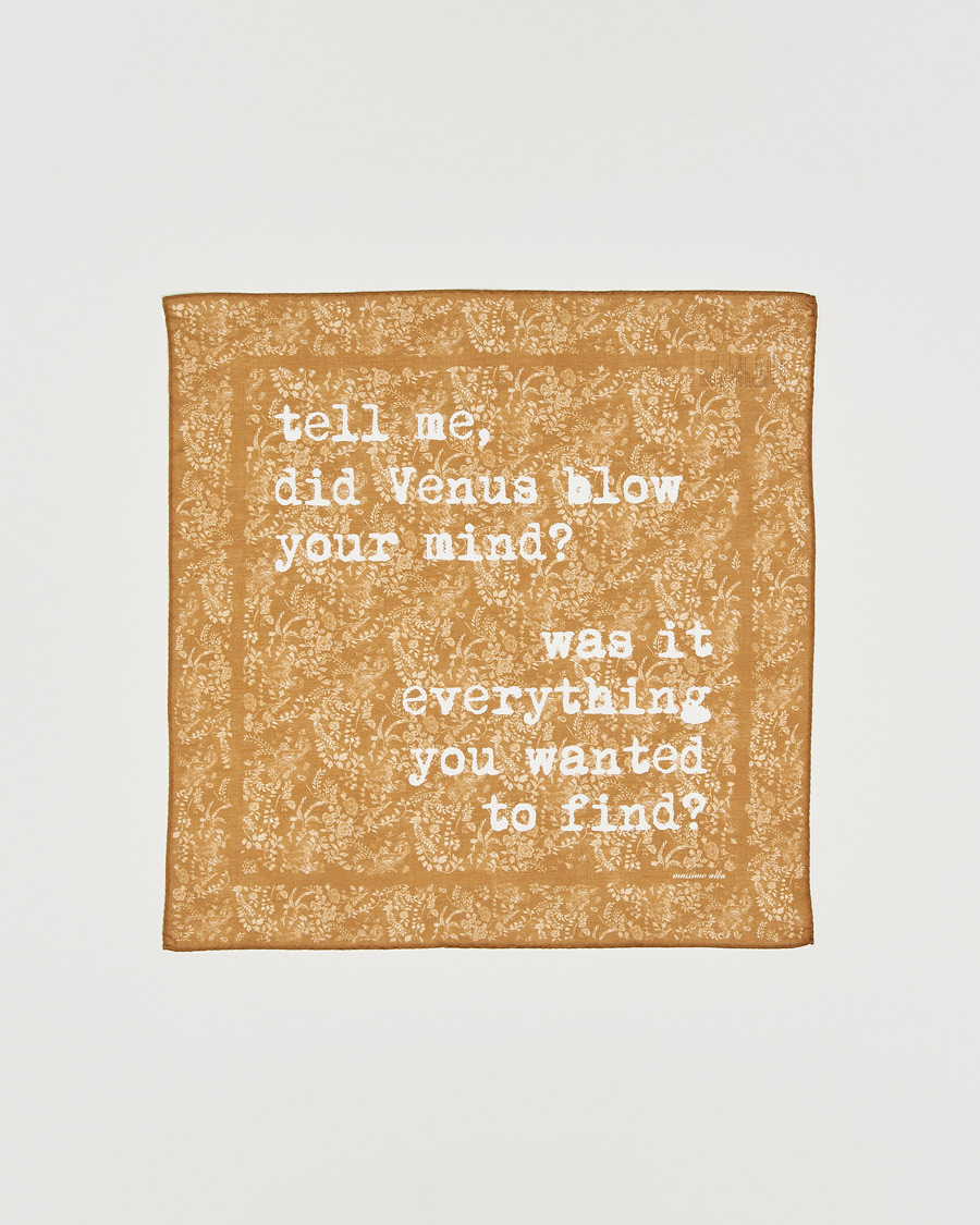 Homme | Pochettes De Costume | Massimo Alba | Printed Cotton Voile Hankerchief Bronze