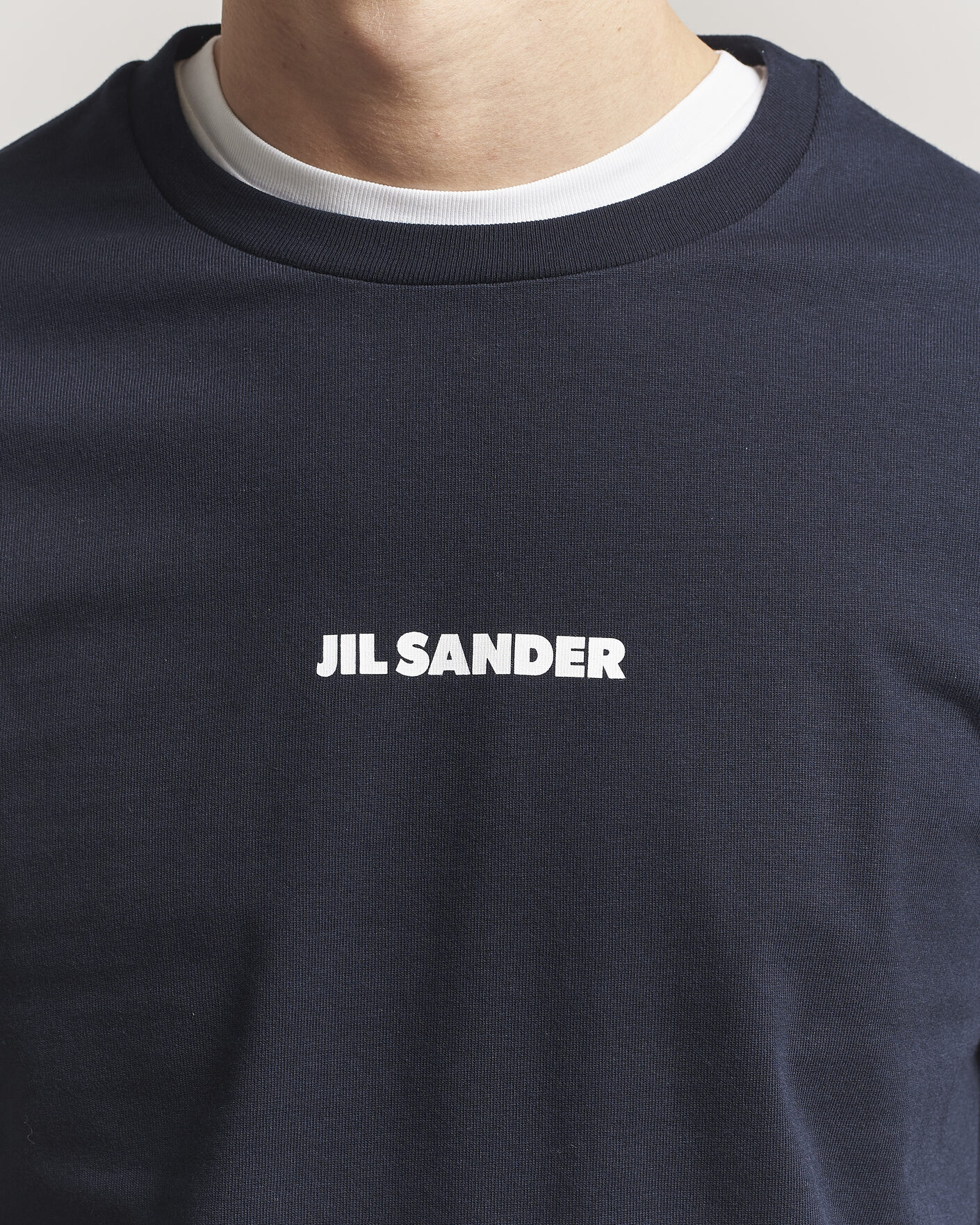 Homme | T-shirts | Jil Sander | Long Sleeve Logo T-Shirt Navy
