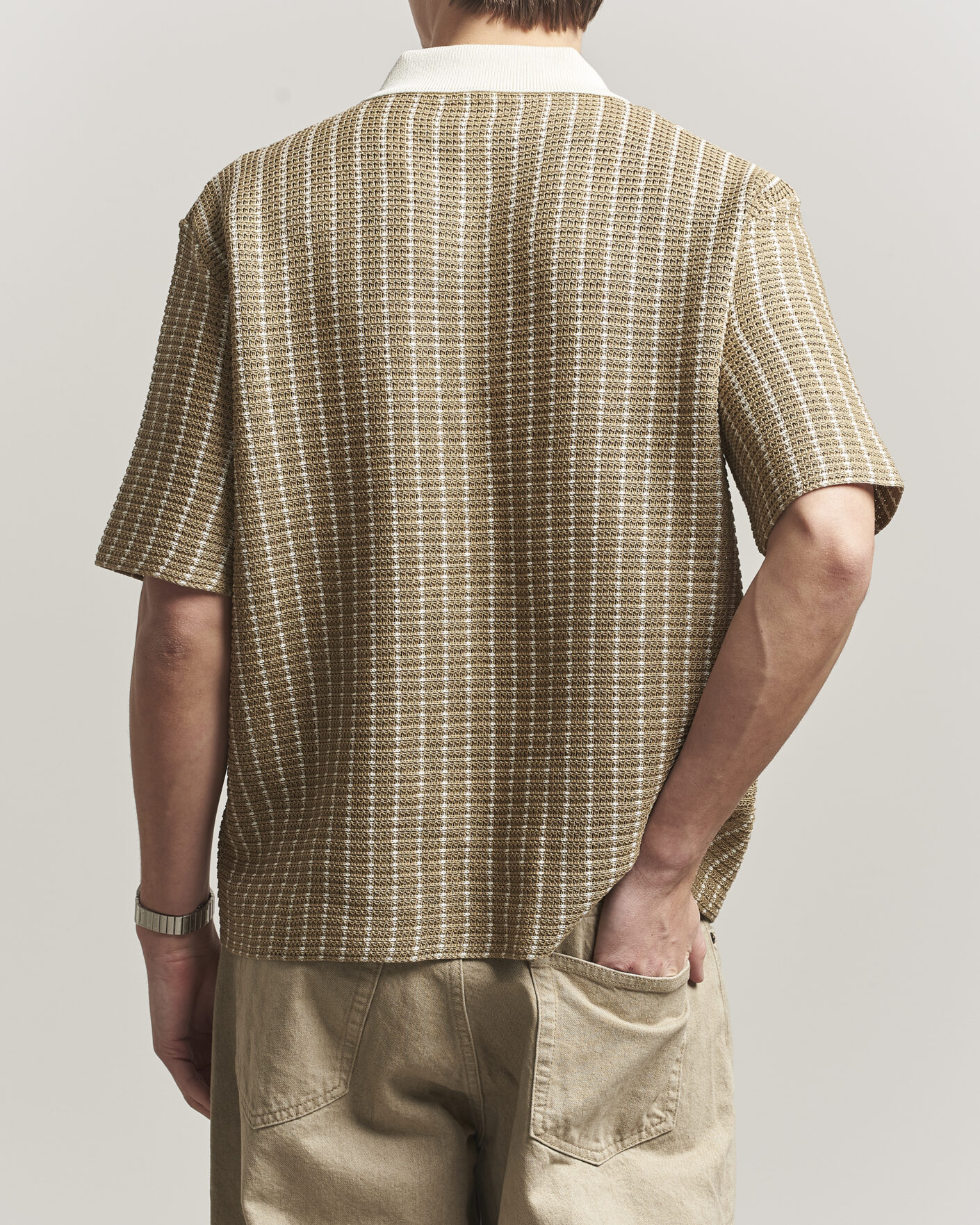 Homme | Polos | Jil Sander | Net Stitch Knitted Polo Tobacco
