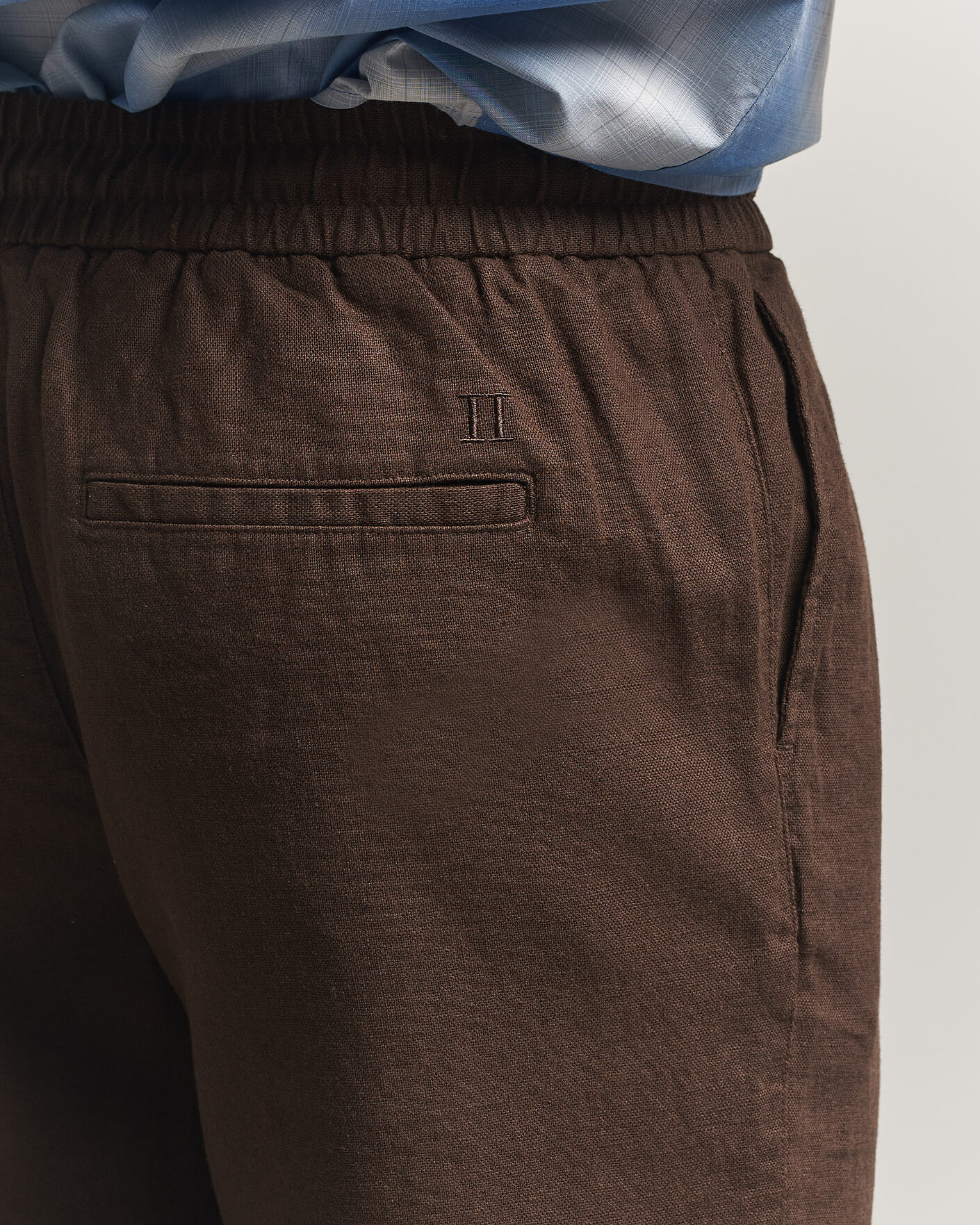 Homme | Pantalons | LES DEUX | Patrick Heavy Linen/Cotton Pants Brown