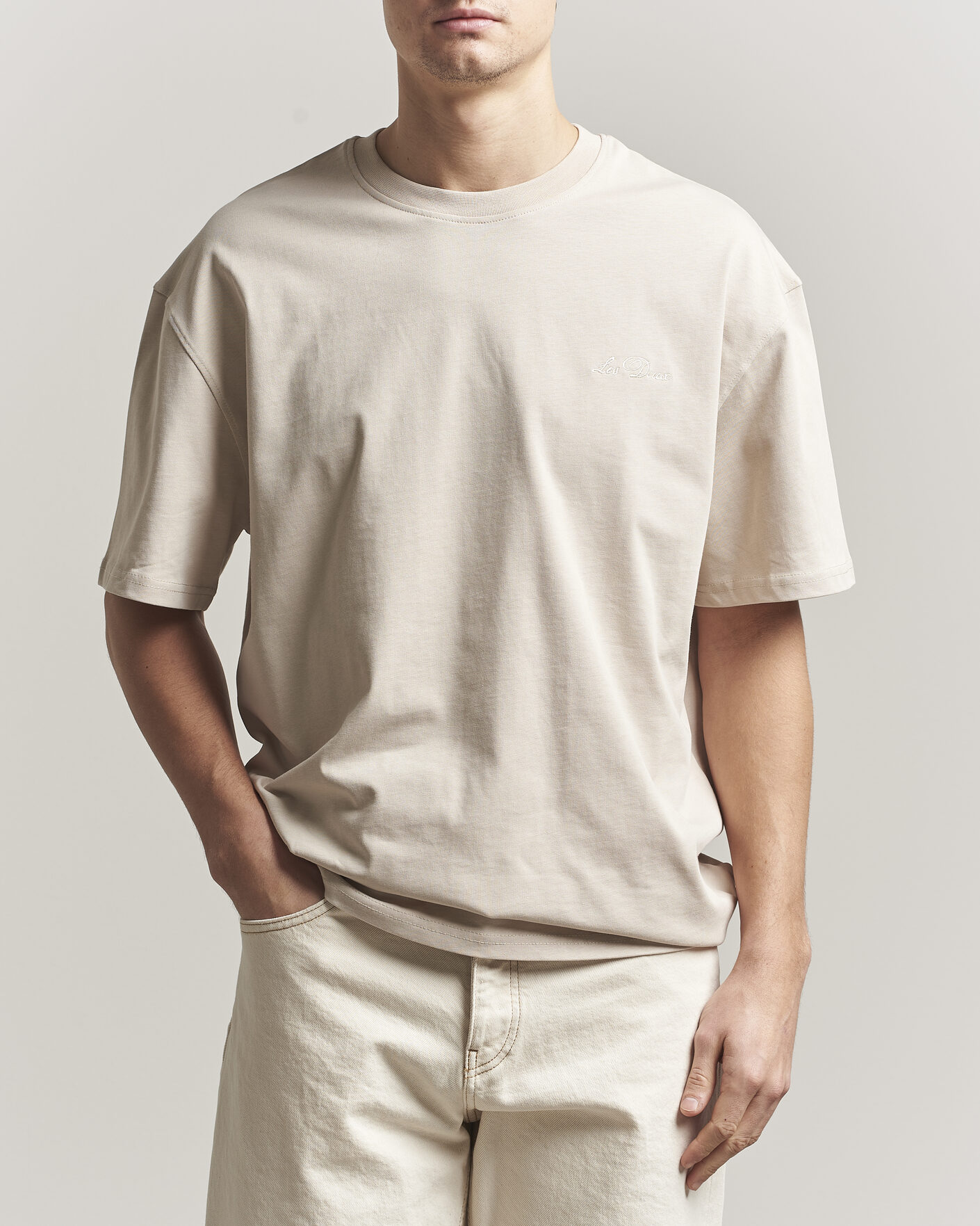 Homme | T-shirts | LES DEUX | Crew T-Shirt Light Sand