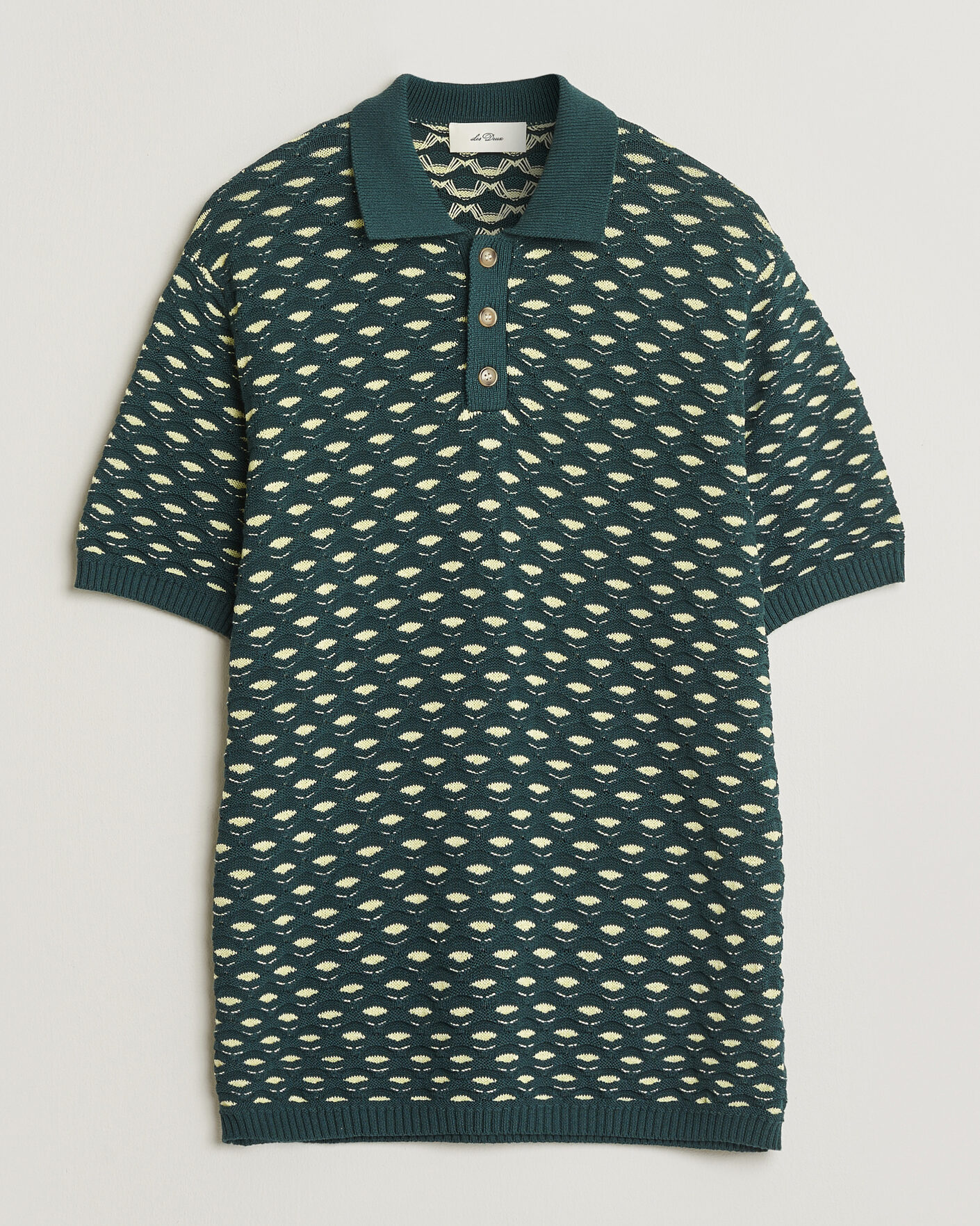 Homme | Polos | LES DEUX | Esmay Shell Knitted Polo Sea Moss Green