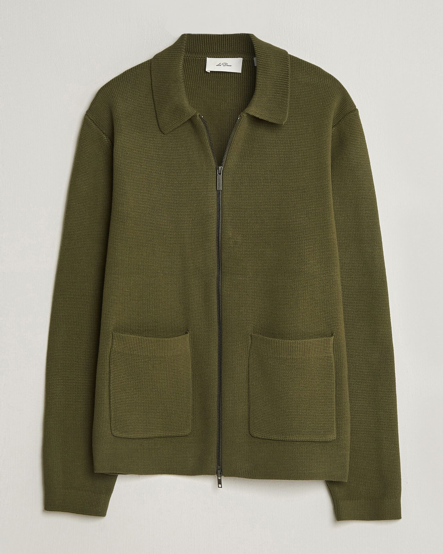 Homme | Pulls Et Tricots | LES DEUX | Fisher Cotton Milano Zip Olive Night