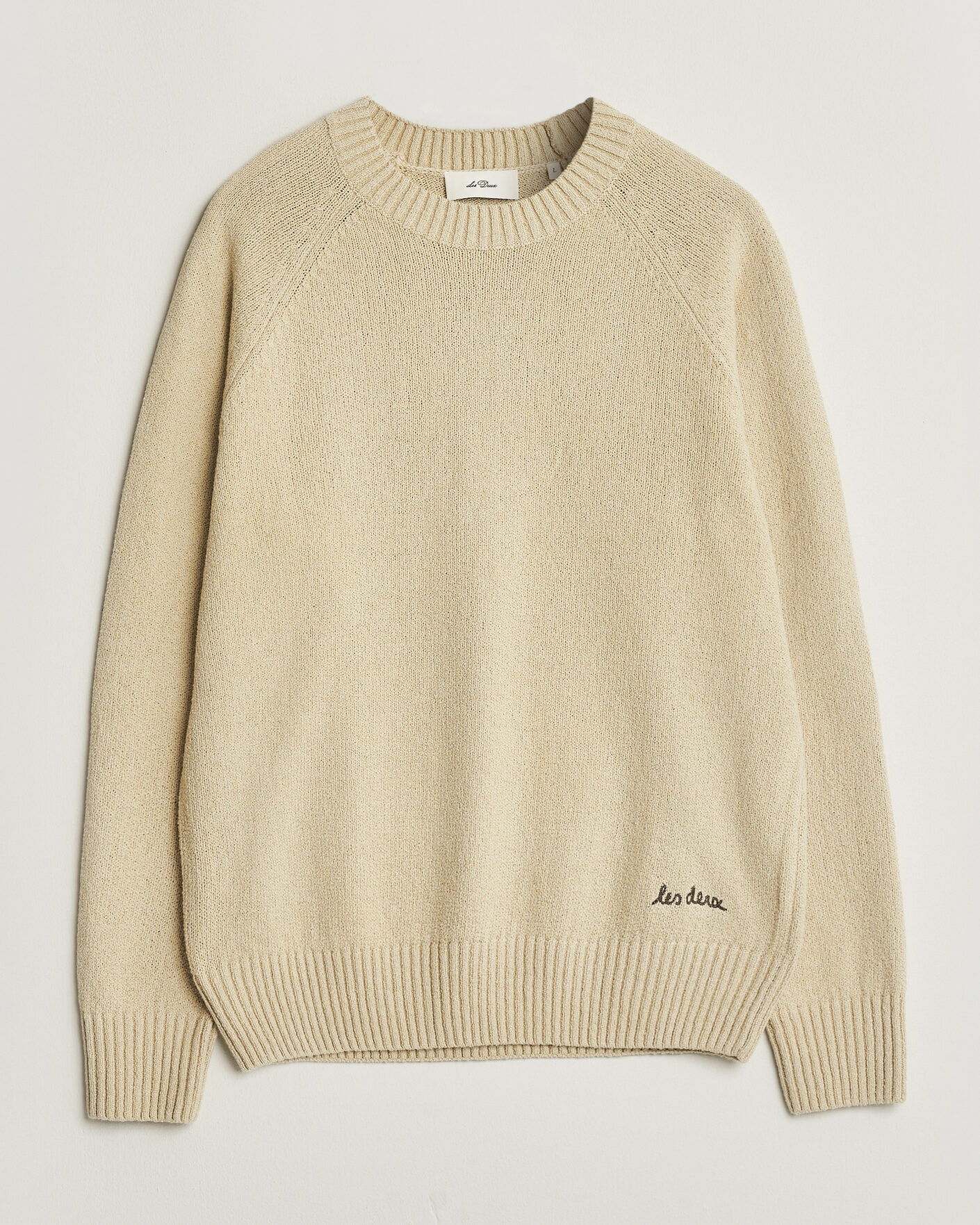 Homme | Pulls Et Tricots | LES DEUX | Brad Knitted Roundneck Oyster Grey/White