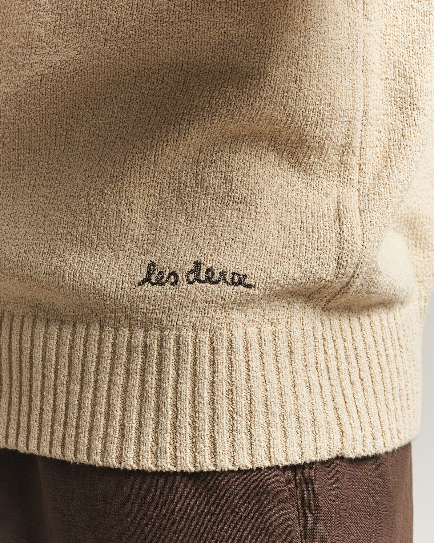 Homme | Pulls Et Tricots | LES DEUX | Brad Knitted Roundneck Oyster Grey/White