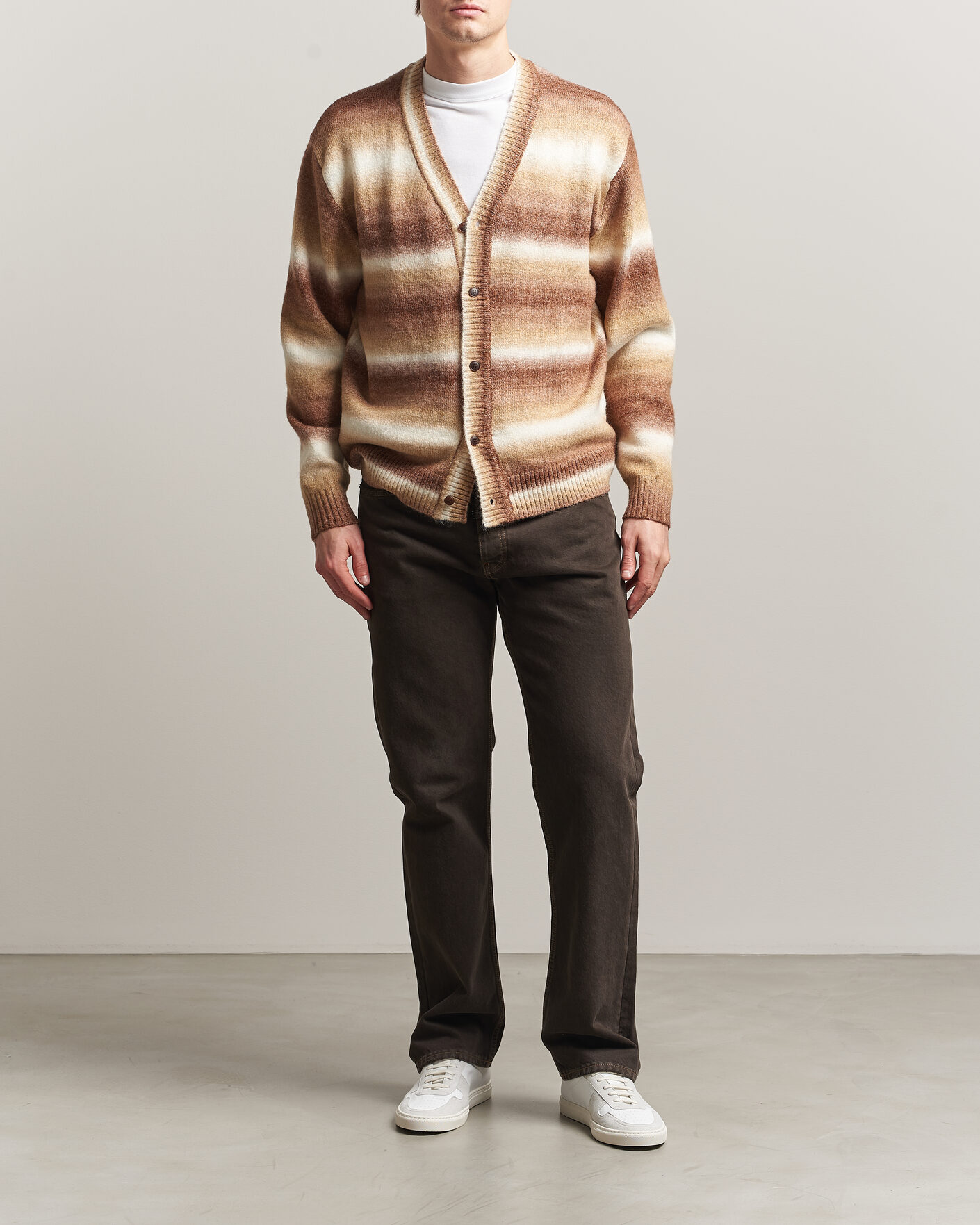 Homme | Pulls Et Tricots | LES DEUX | Boston Gradient Knitted Cardigan Teak Brown