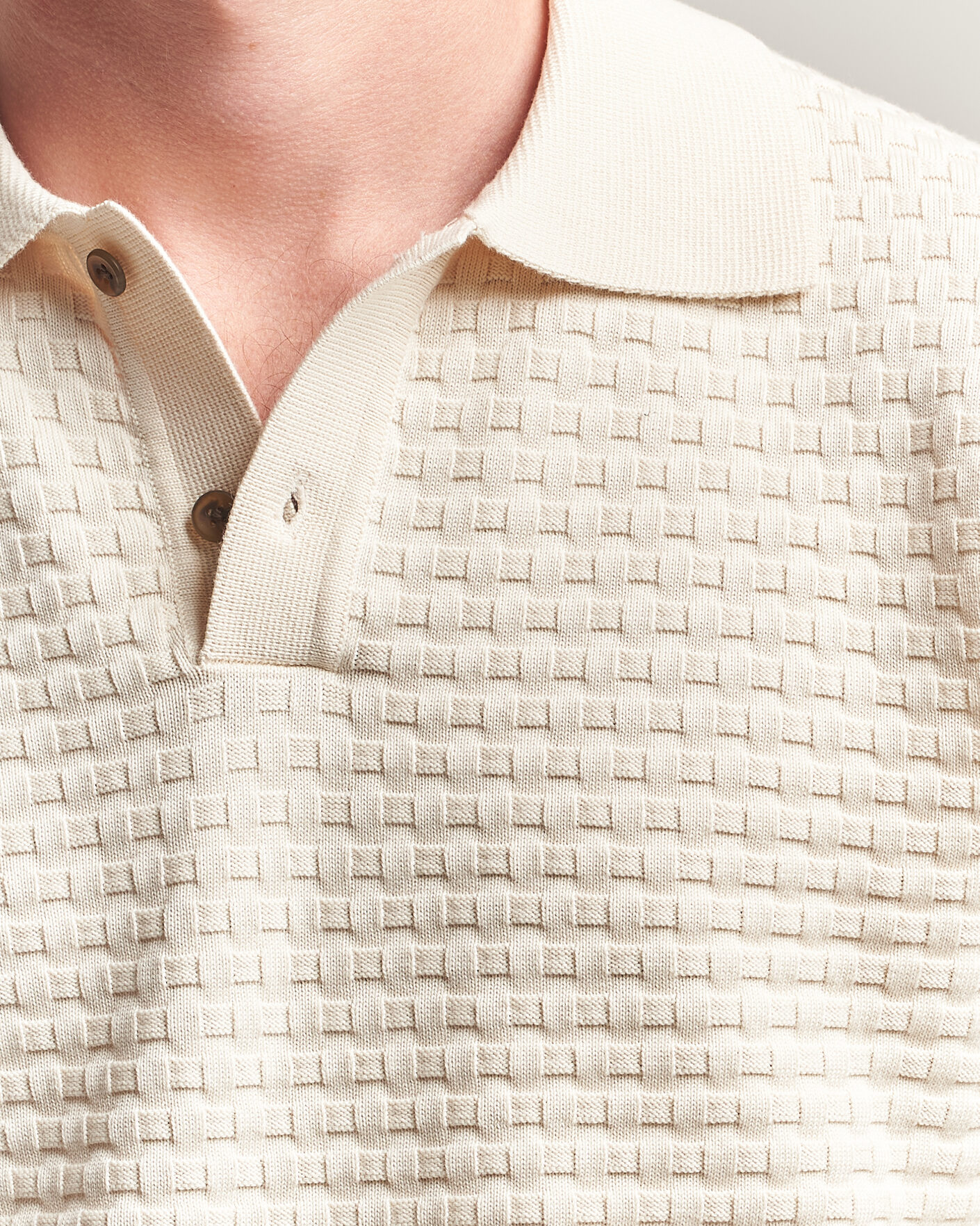 Homme | Pulls Et Tricots | LES DEUX | Billy Weave Knitted Polo Light Ivory