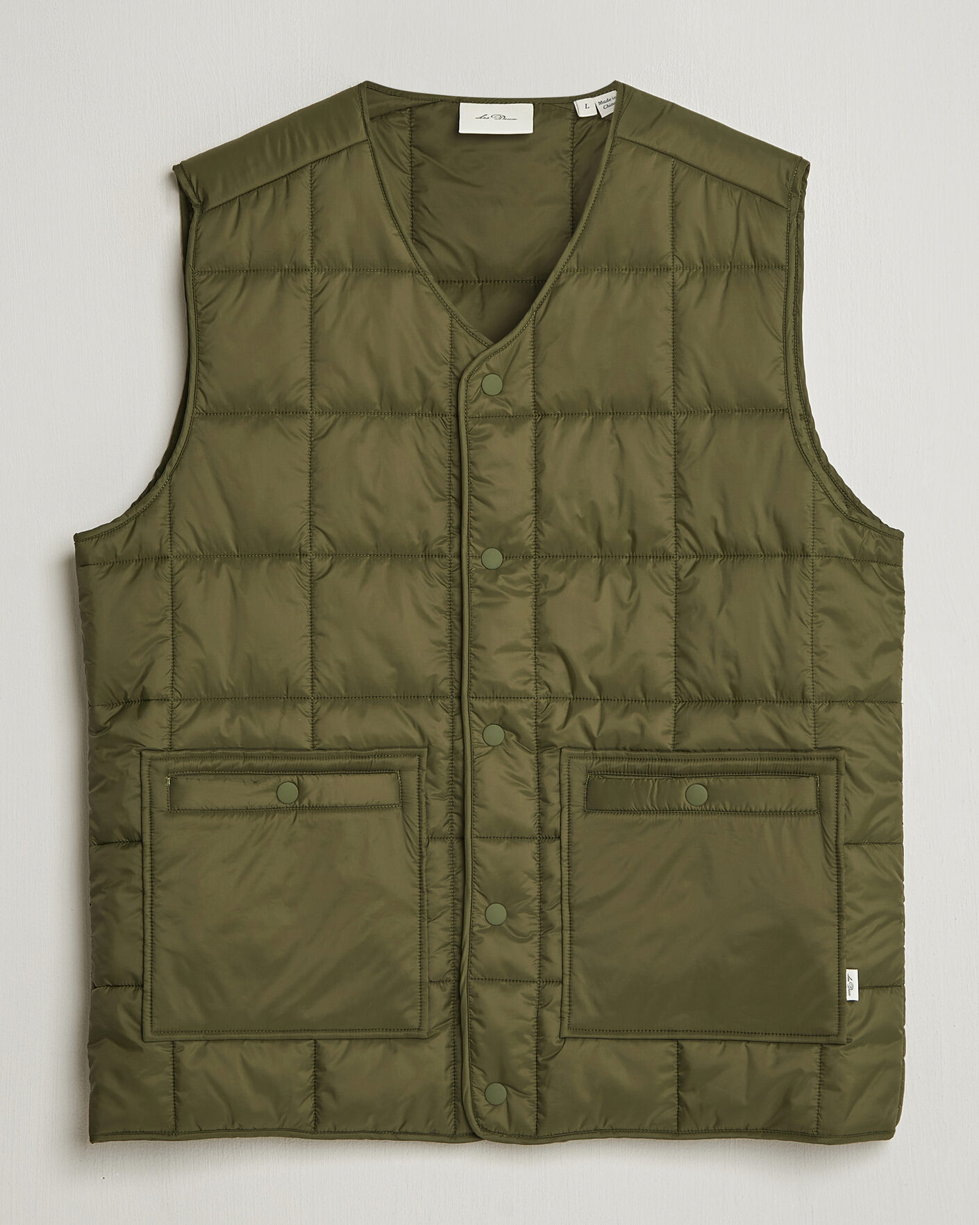 Homme | Gilets | LES DEUX | Matt Quilted Vest Olive Night