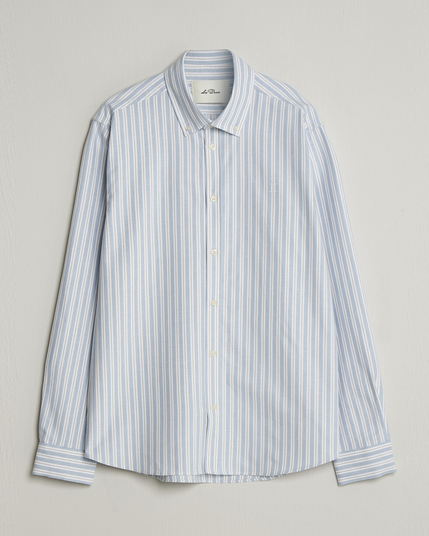 Homme | Chemises | LES DEUX | Konrad Striped Oxford Shirt Allure Blue