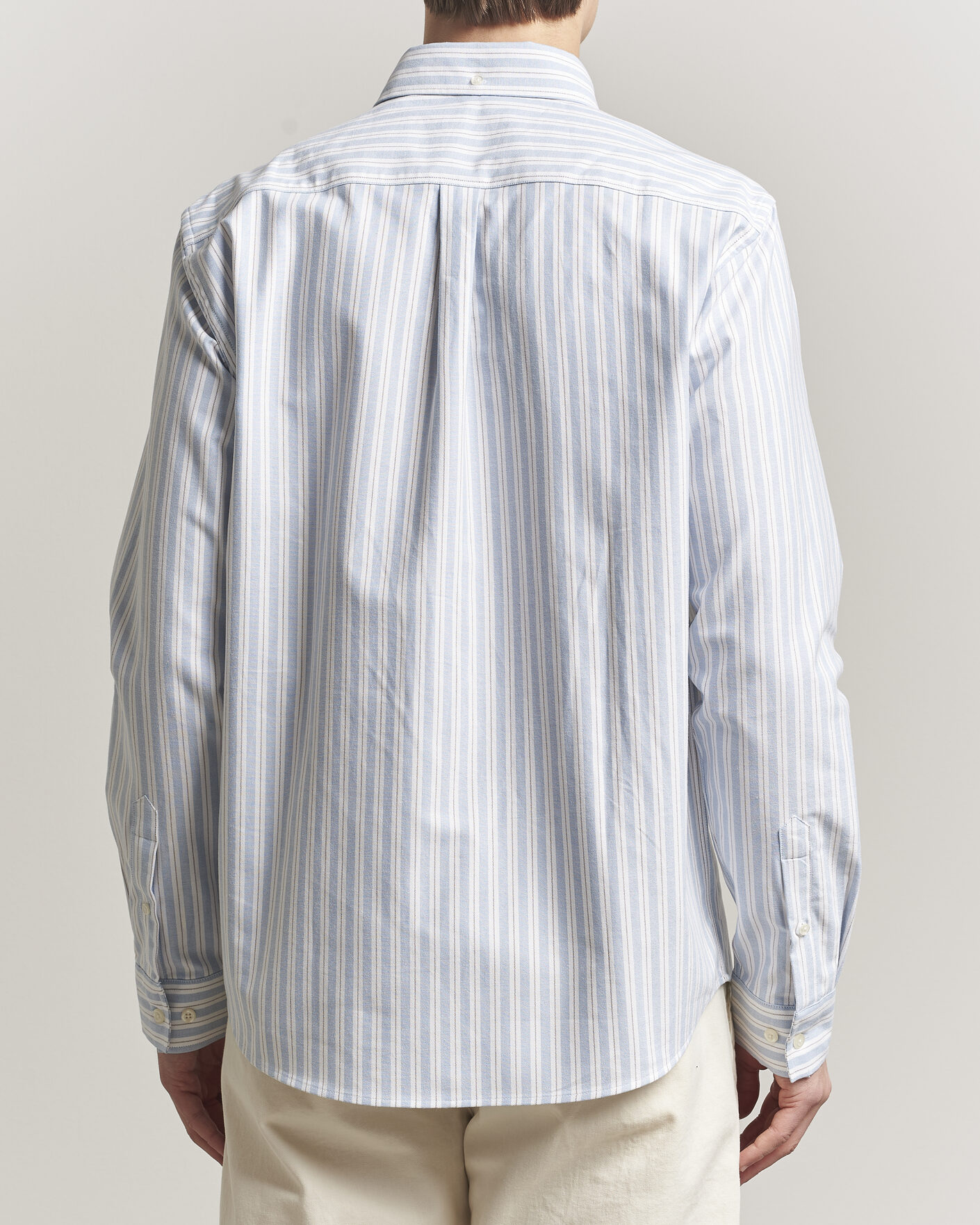 Homme | Chemises | LES DEUX | Konrad Striped Oxford Shirt Allure Blue