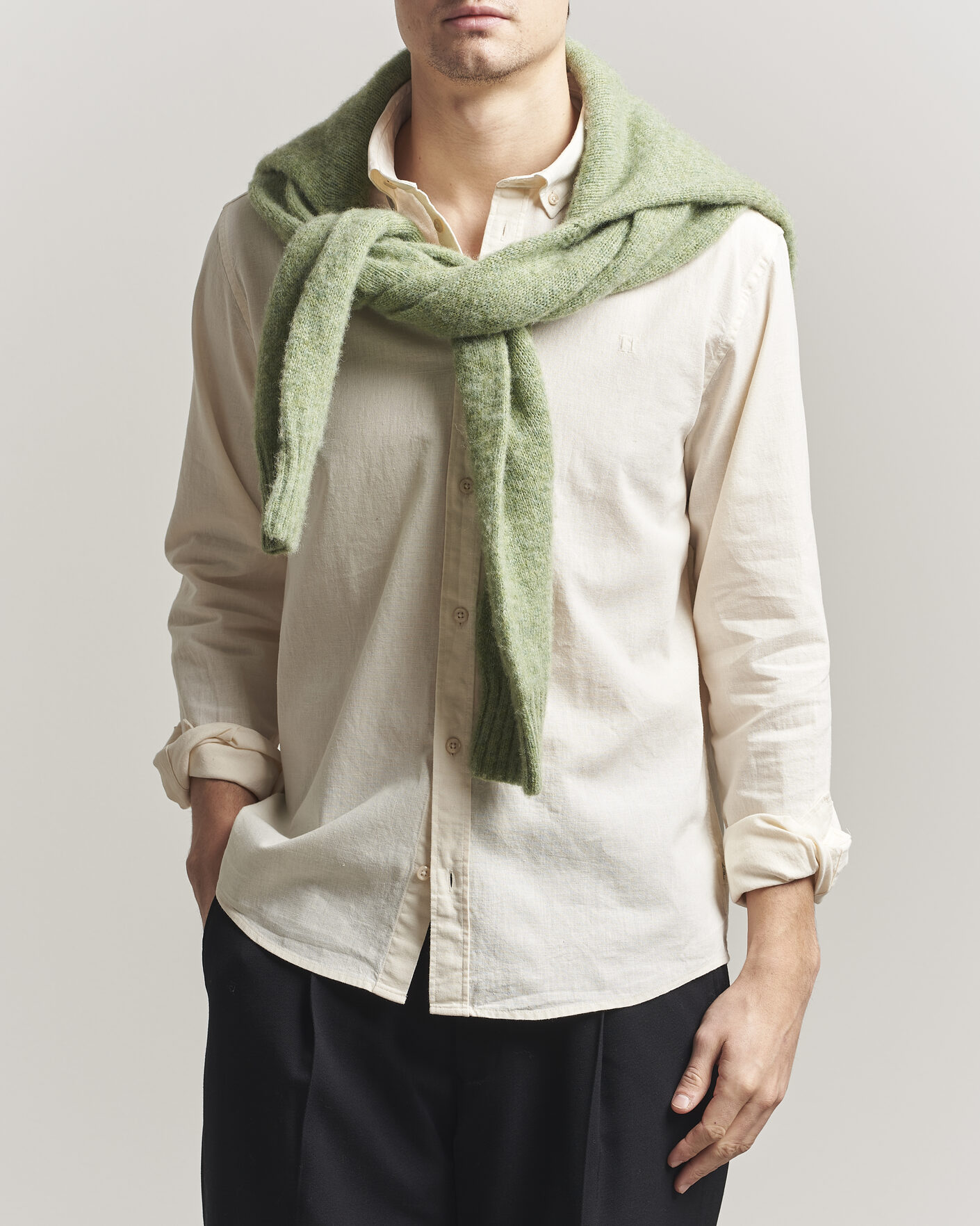 Homme | Chemises | LES DEUX | Konrad Cotton/Linen Shirt Eggnog White