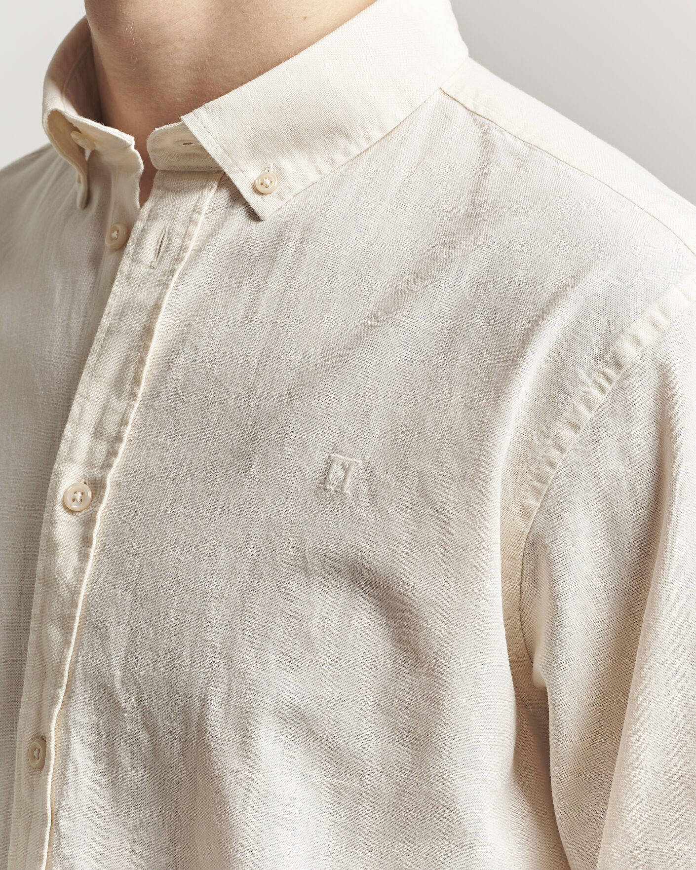 Homme | Chemises | LES DEUX | Konrad Cotton/Linen Shirt Eggnog White