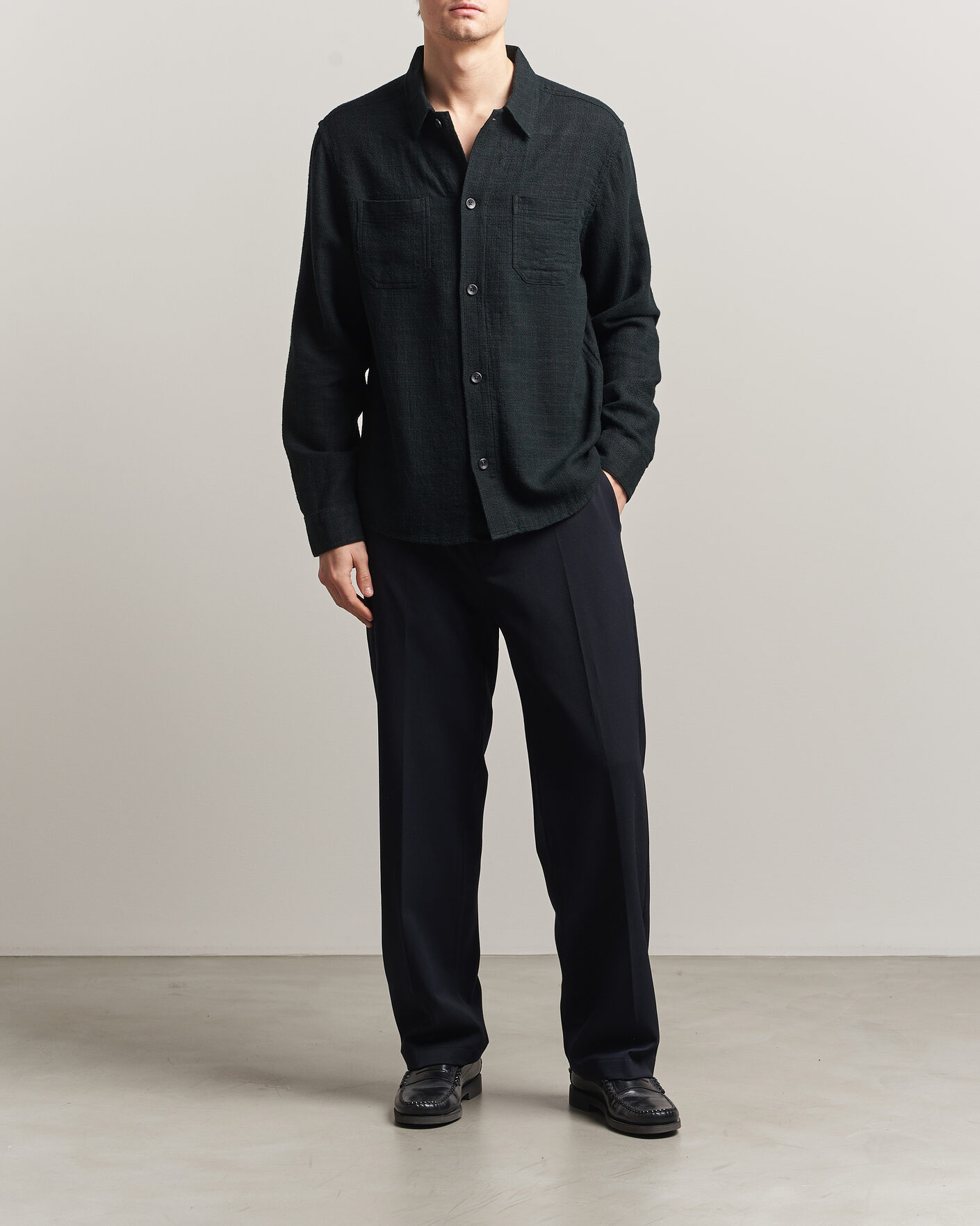 Homme | Chemises | LES DEUX | Hamilton Overshirt Black
