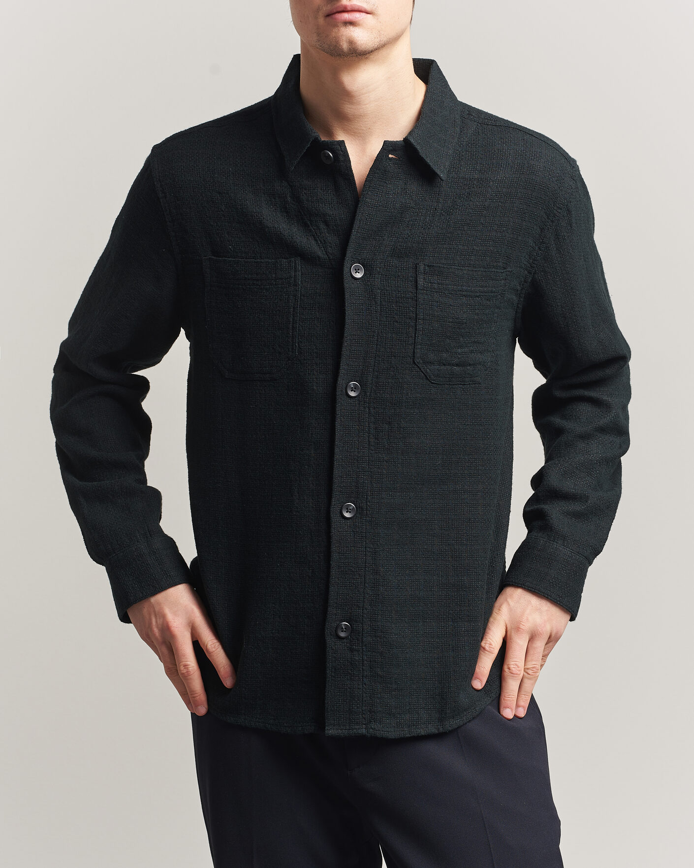 Homme | Chemises | LES DEUX | Hamilton Overshirt Black