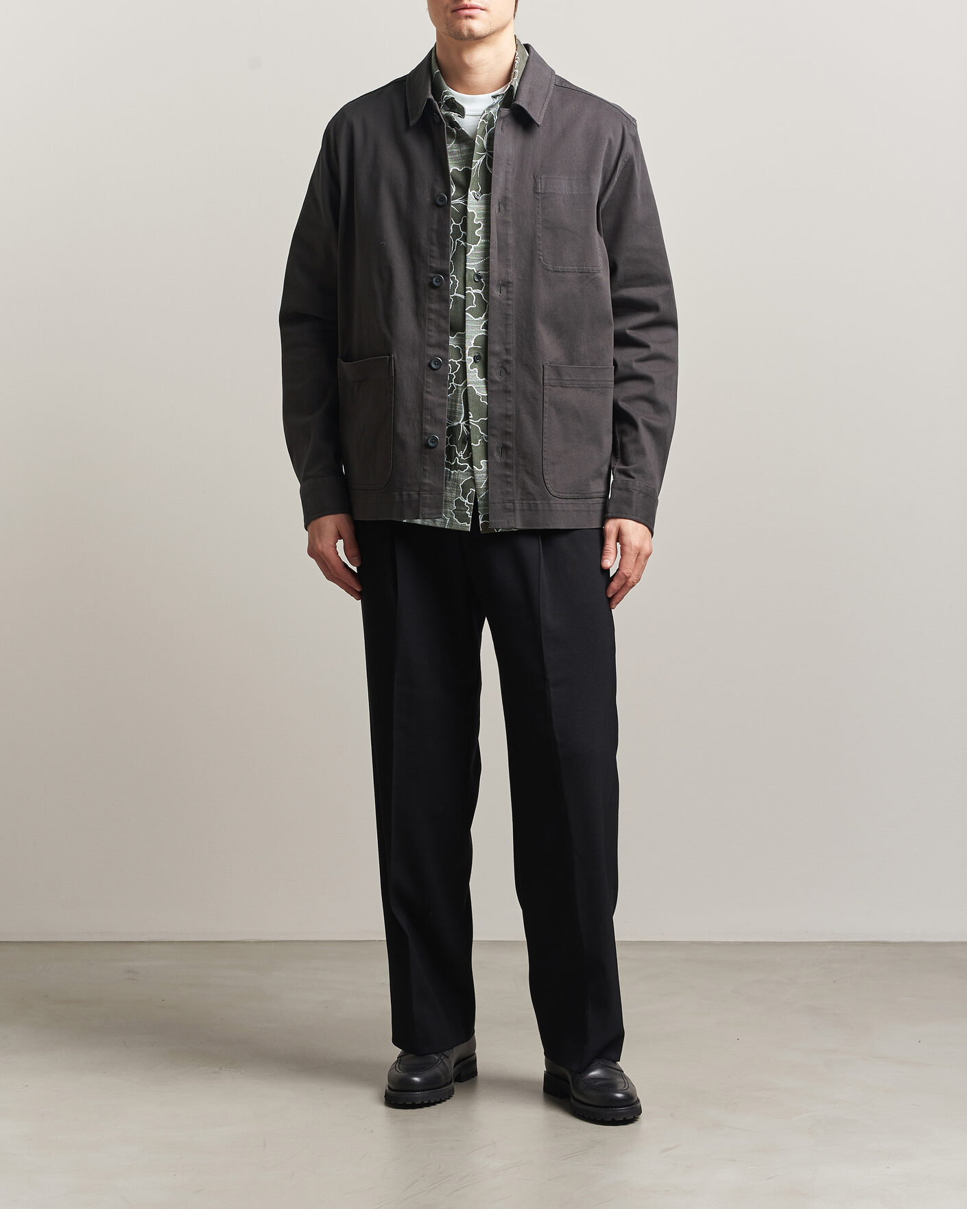 Homme | Chemises | LES DEUX | Layton Cotton Overshirt Black