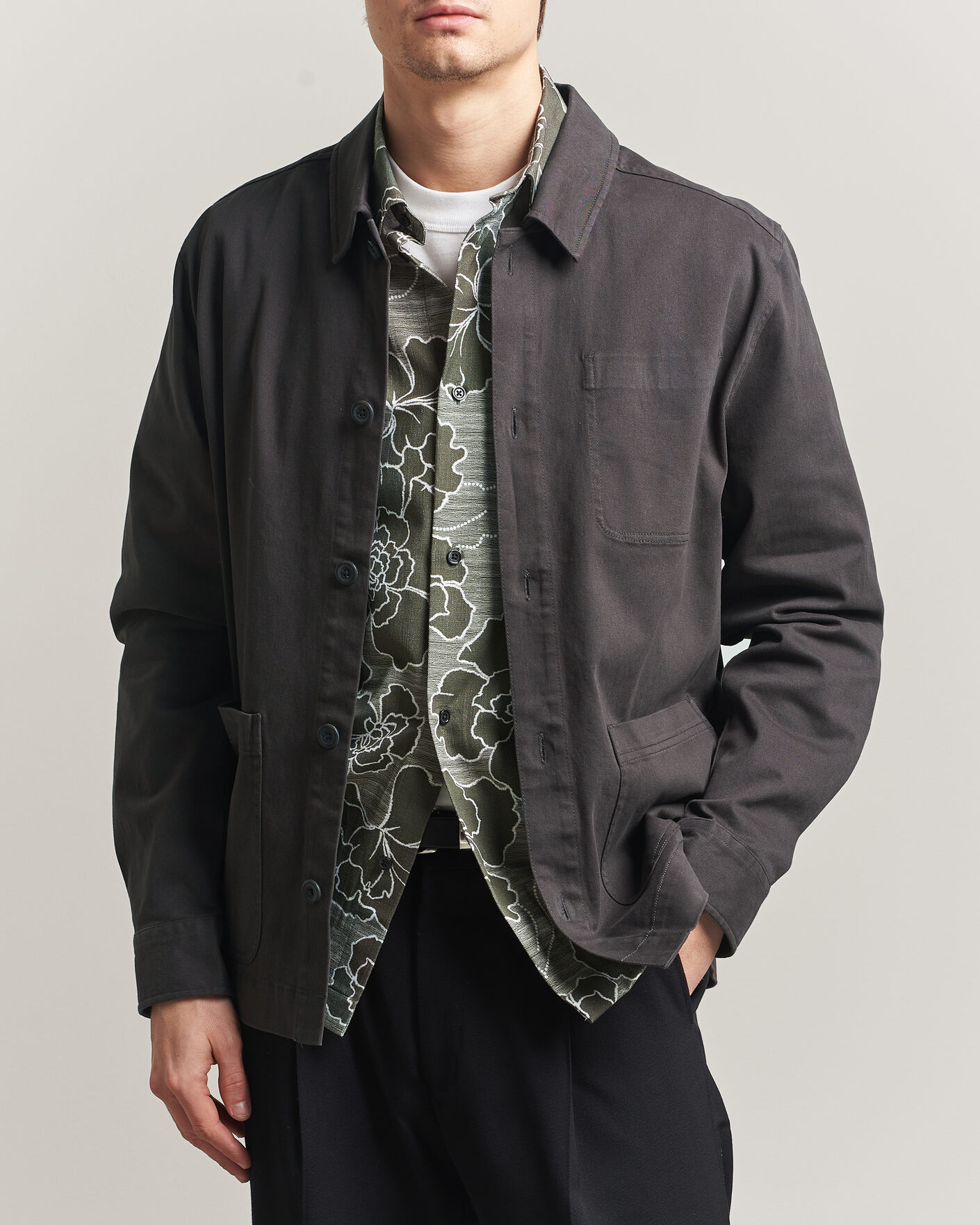 Homme | Chemises | LES DEUX | Layton Cotton Overshirt Black