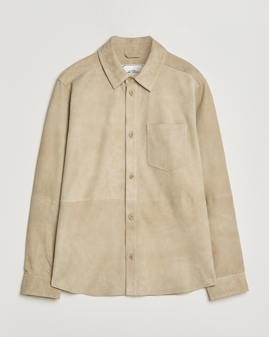 Homme | Chemises | LES DEUX | Bertram Suede Overshirt Light Sand
