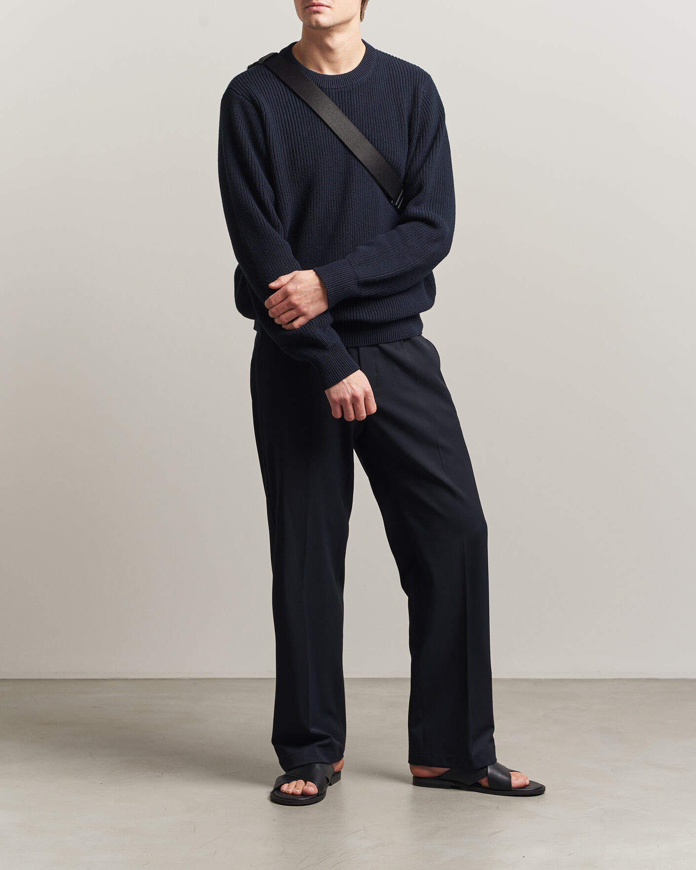 Homme | Pulls Et Tricots | LES DEUX | Garry Rib Crew Neck Knit Dark Navy
