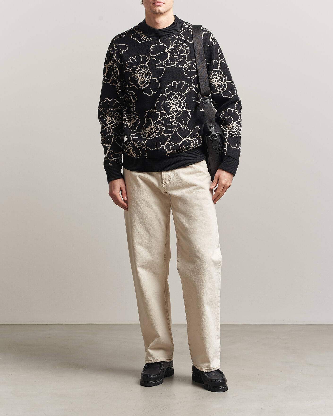 Homme | Pulls Et Tricots | LES DEUX | Gaston Poppy Jaquard Knit Black