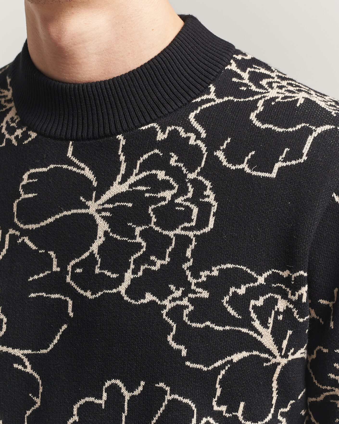 Homme | Pulls Et Tricots | LES DEUX | Gaston Poppy Jaquard Knit Black