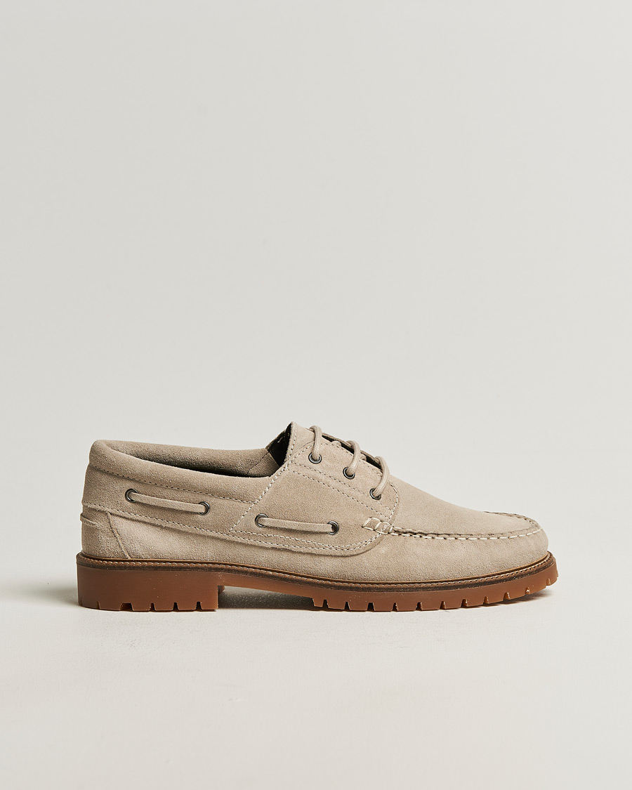 Homme | Baskets | LES DEUX | Taylor Suede Boat Shoe Light Sand