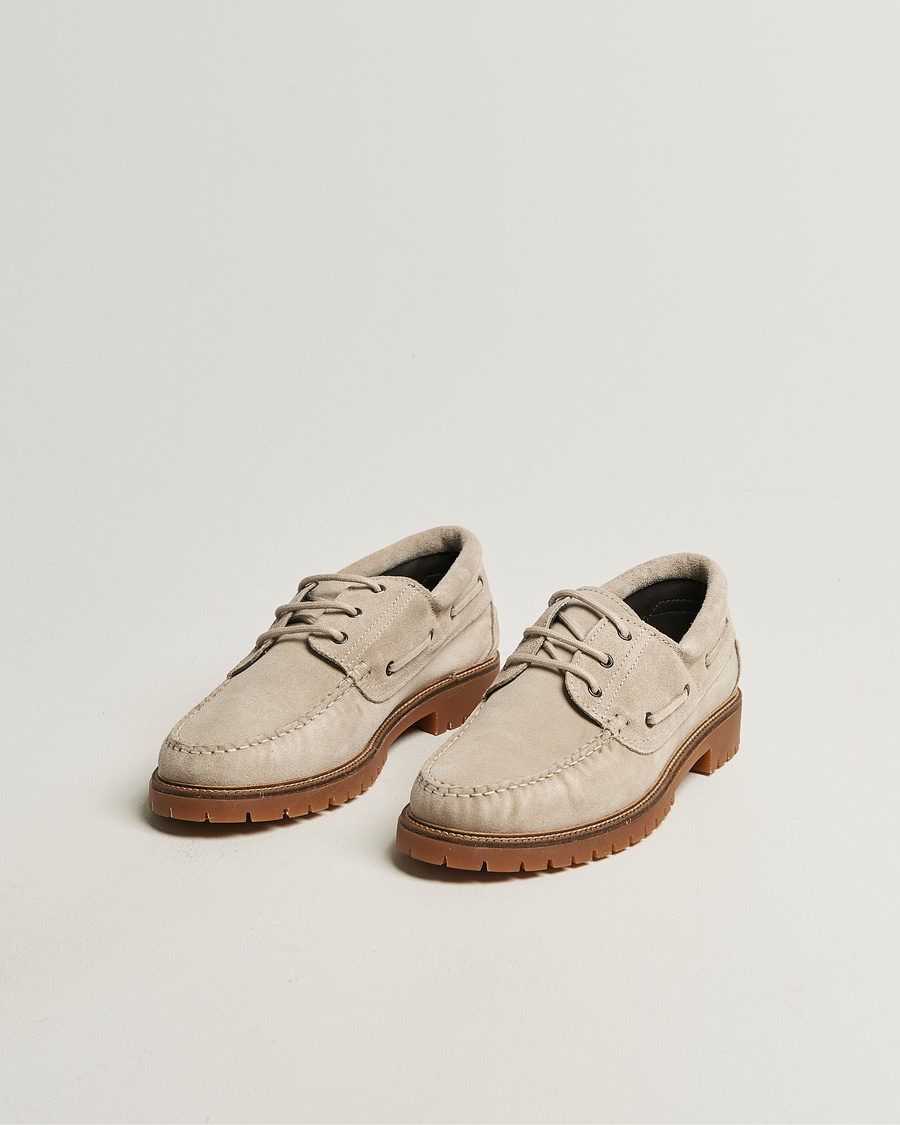 Homme | Baskets | LES DEUX | Taylor Suede Boat Shoe Light Sand
