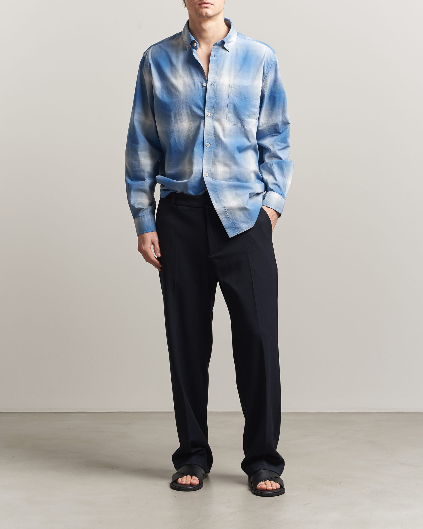 Homme | Chemises | LES DEUX | Kent Shadowcheck Shirt Palace Blue