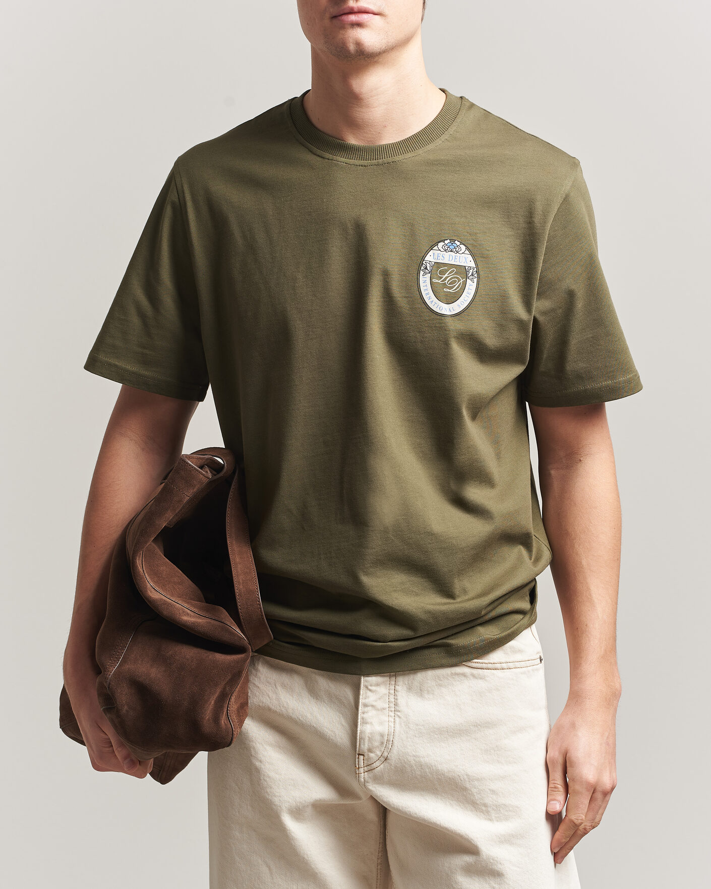 Homme | T-shirts | LES DEUX | Brday Emblem T-Shirt Olive Night Green