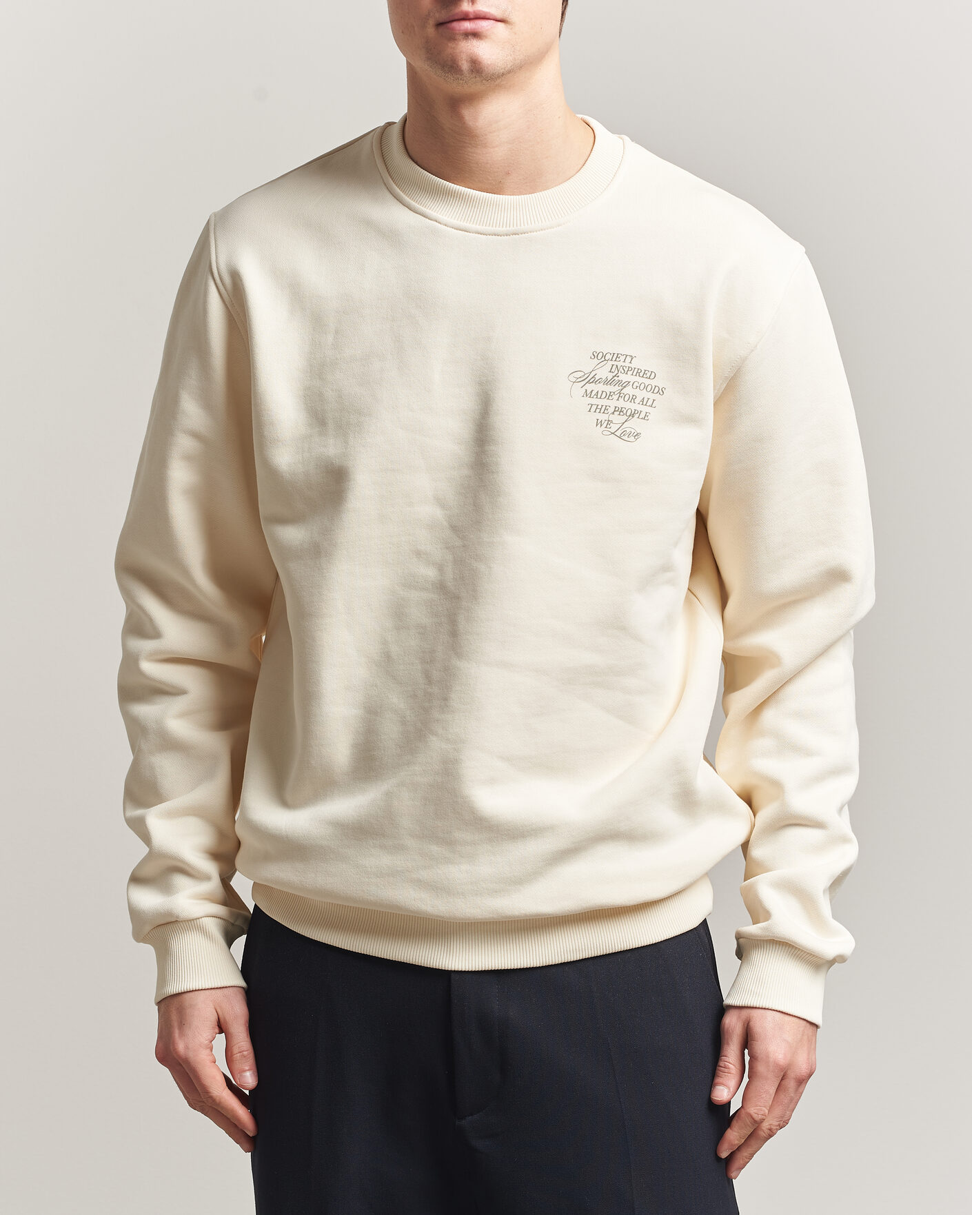 Homme | Pulls Et Tricots | LES DEUX | Ben Faience Sweatshirt Eggnog White