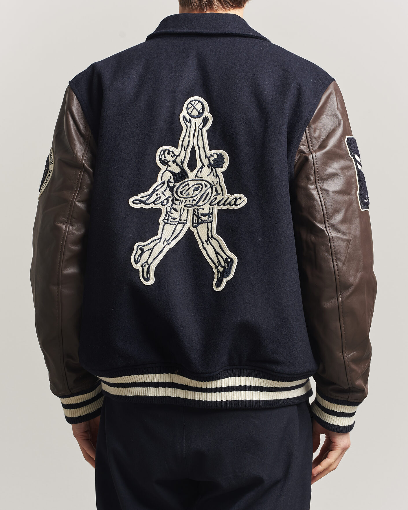 Homme | Manteaux Et Vestes | LES DEUX | Basket Varsity Wool Jacket Dark Navy