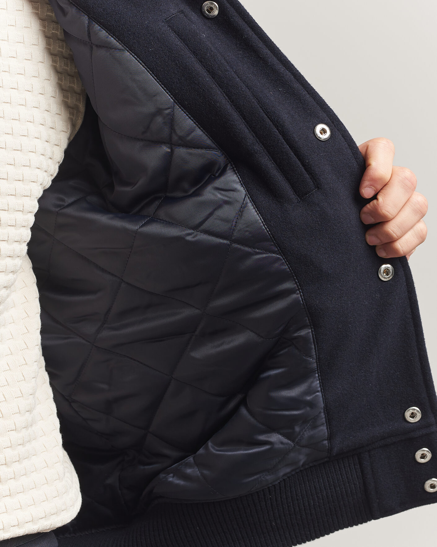 Homme | Manteaux Et Vestes | LES DEUX | Basket Varsity Wool Jacket Dark Navy