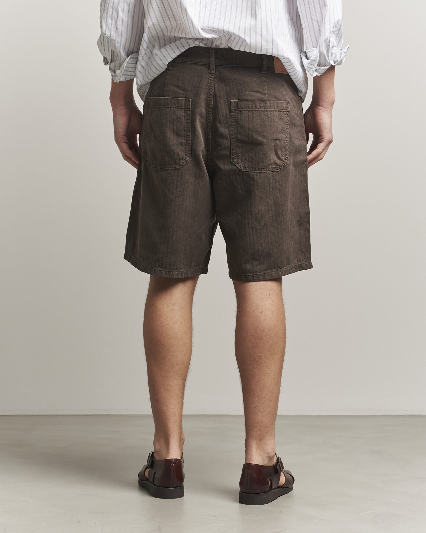 Homme | Shorts | Jeanerica | Genua Worker Chino Shorts Chevron Brown