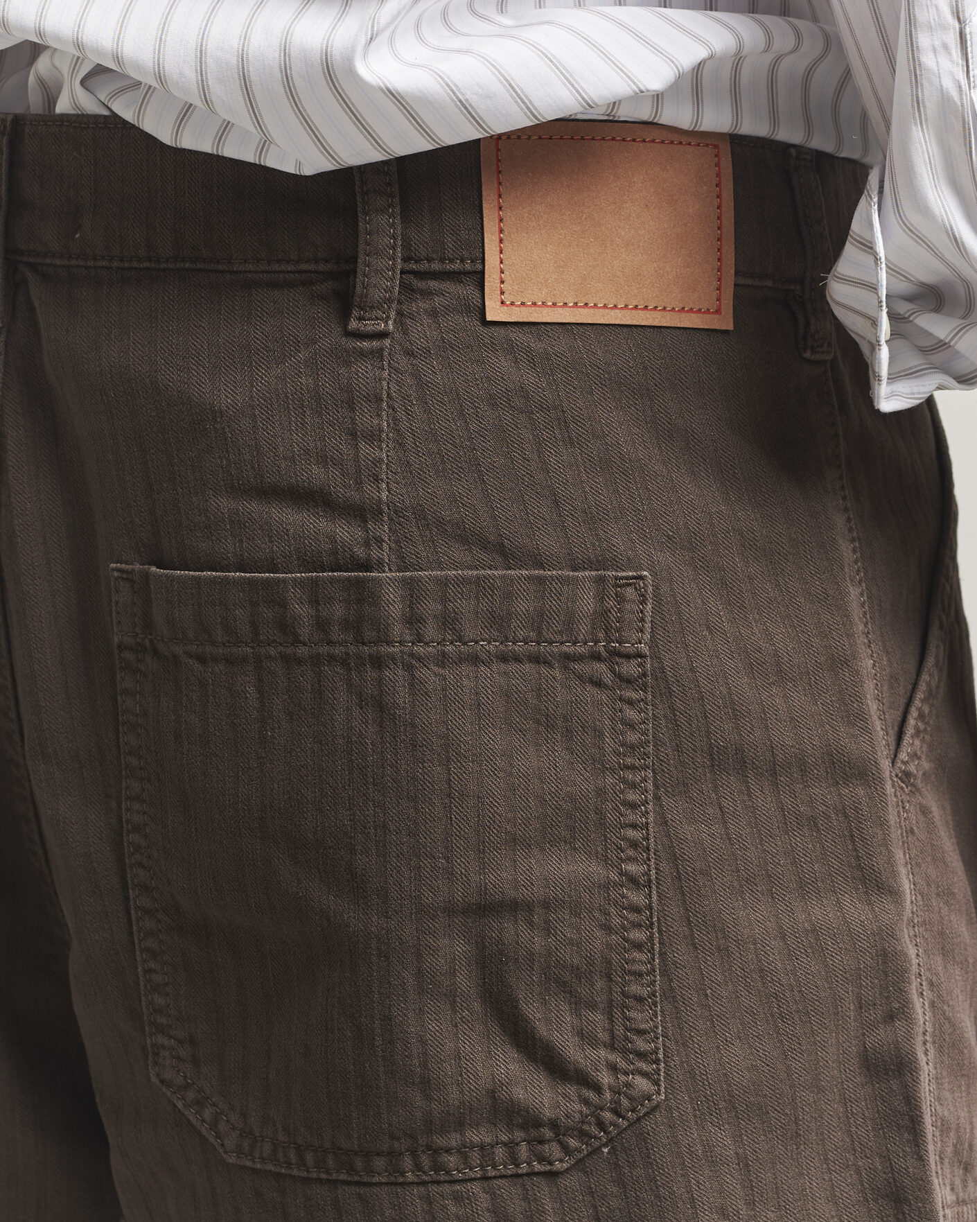 Homme | Shorts | Jeanerica | Genua Worker Chino Shorts Chevron Brown