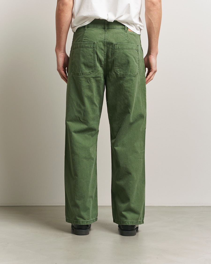 Homme | Pantalons | Jeanerica | Genua Herringbone Worker Chino Chevron Green