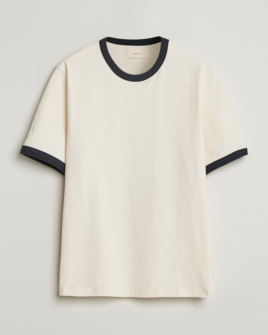 Homme | T-shirts | Jeanerica | Ringer Crew Neck T-Shirt Off White