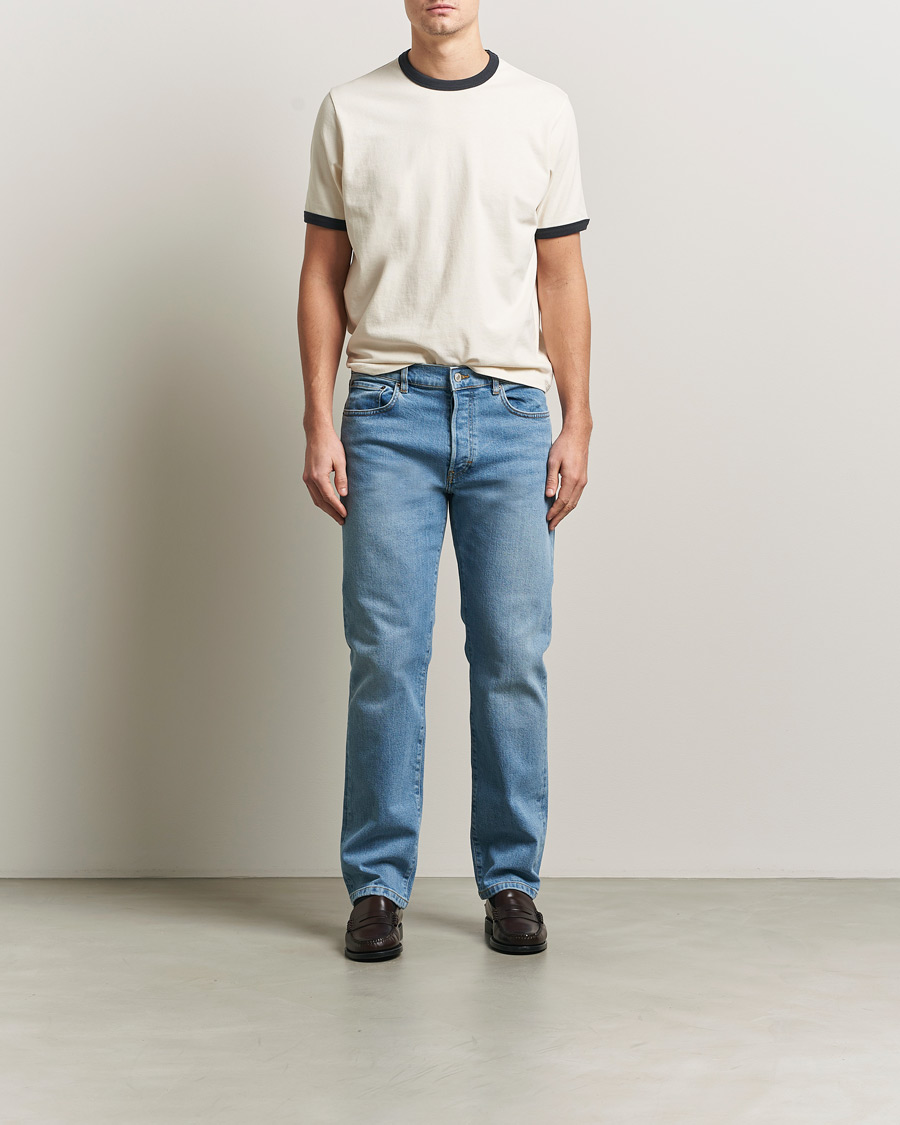 Homme | T-shirts | Jeanerica | Ringer Crew Neck T-Shirt Off White