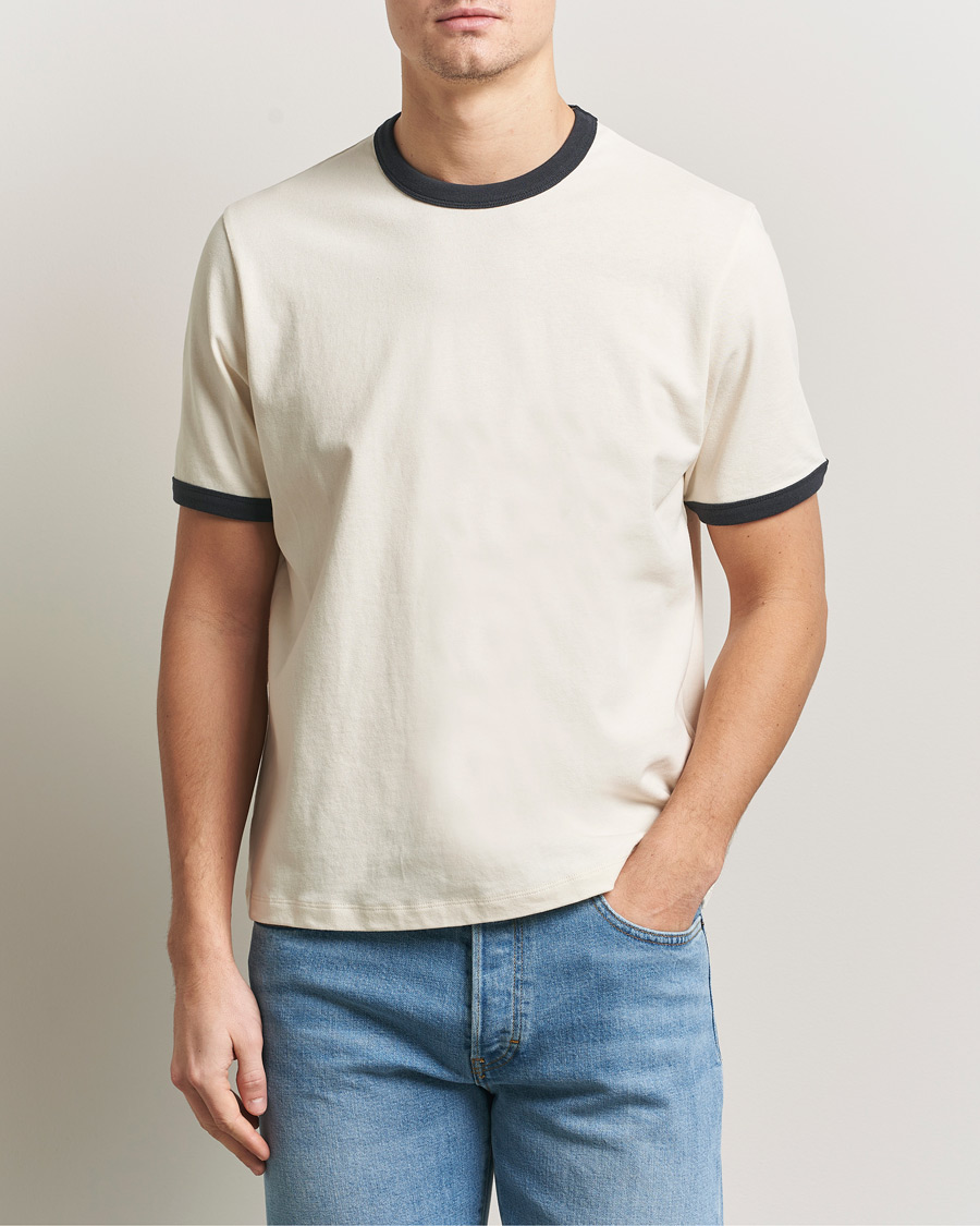 Homme | T-shirts | Jeanerica | Ringer Crew Neck T-Shirt Off White