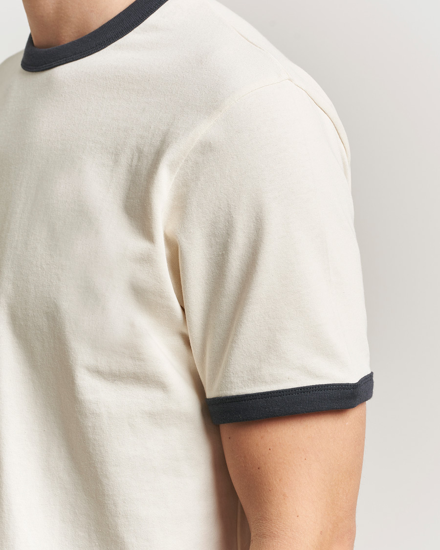 Homme | T-shirts | Jeanerica | Ringer Crew Neck T-Shirt Off White