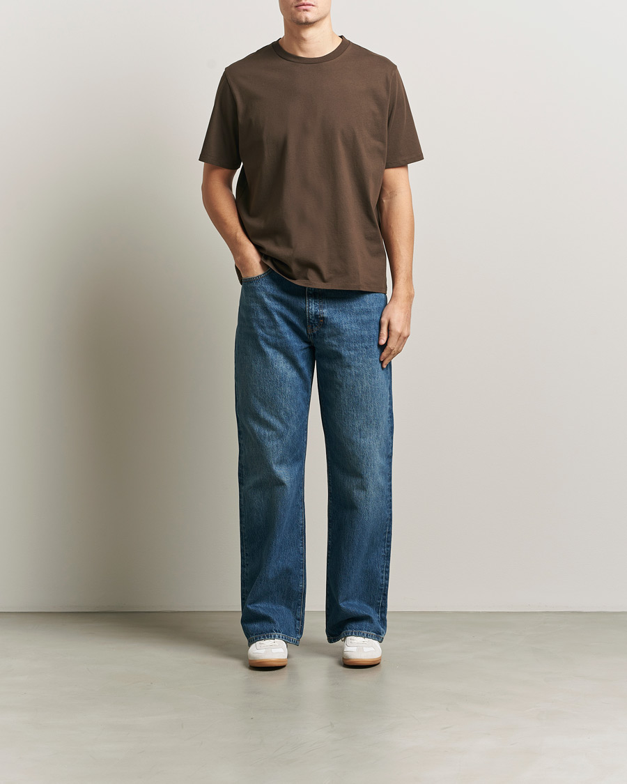 Homme | T-shirts | Jeanerica | Delon Crew Neck T-Shirt Brown