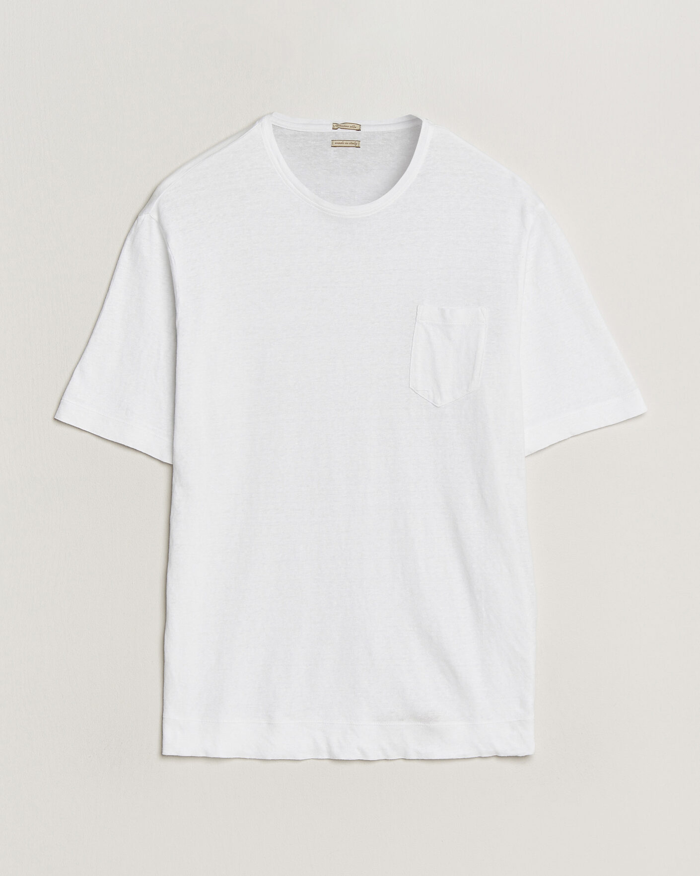 Homme | T-shirts | Massimo Alba | Panarea Cotton/Linen T-Shirt White